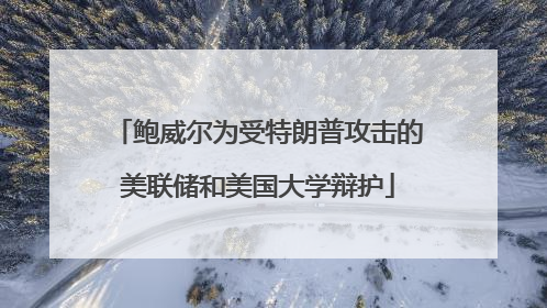 鲍威尔为受特朗普攻击的美联储和美国大学辩护
