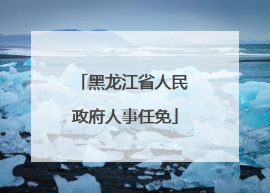 黑龙江省人民政府人事任免
