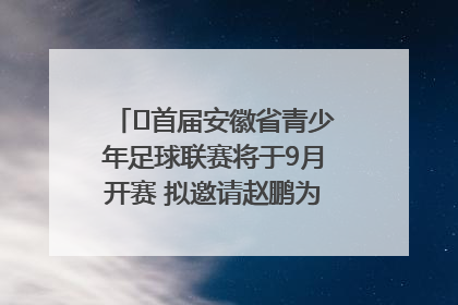 ﻿首届安徽省青少年足球联赛将于9月开赛 拟邀请赵鹏为先导赛开球