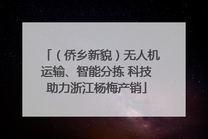 （侨乡新貌）无人机运输、智能分拣 科技助力浙江杨梅产销