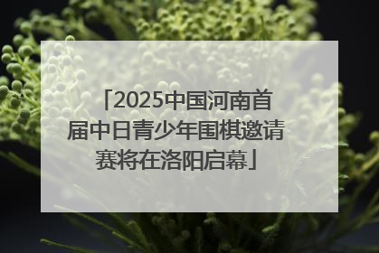 2025中国河南首届中日青少年围棋邀请赛将在洛阳启幕