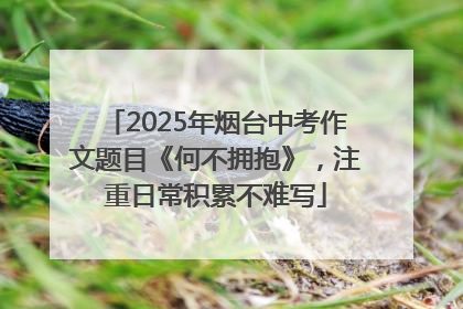 2025年烟台中考作文题目《何不拥抱》，注重日常积累不难写