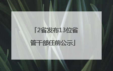 2省发布13位省管干部任前公示