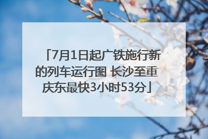 7月1日起广铁施行新的列车运行图 长沙至重庆东最快3小时53分