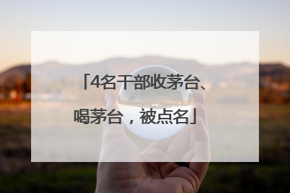 4名干部收茅台、喝茅台，被点名