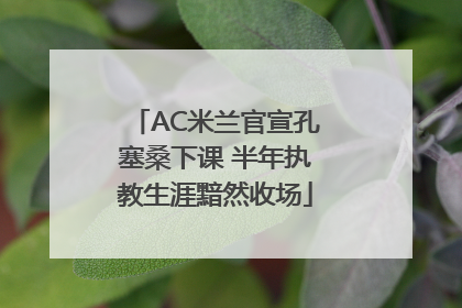 AC米兰官宣孔塞桑下课 半年执教生涯黯然收场