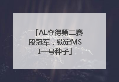 AL夺得第二赛段冠军,锁定MSI一号种子